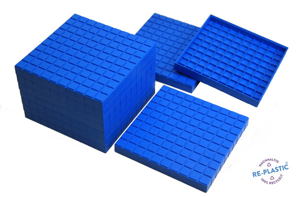 Hunderterplatten 10 Stück blau